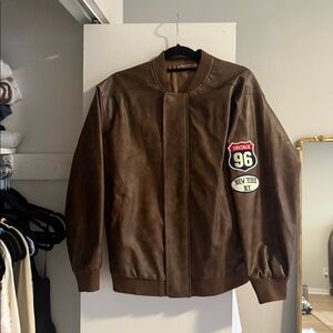 oversized leather jacket